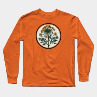 Dill Flower Embroidered Patch Long Sleeve T-Shirt